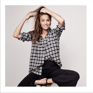 MADEWELL Bridgeport Oversized Plaid Flannel S Black & White